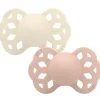 BIBS Succhietti-Set 2 Ciucci Tettarella Simmetrica In Silicone 6/18 Mesi - Colore Avorio/Rosa Cipria -