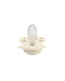 BIBS Succhietti-Set 2 Ciucci Tettarella Simmetrica In Silicone 6/18 Mesi - Colore Avorio/Salvia -