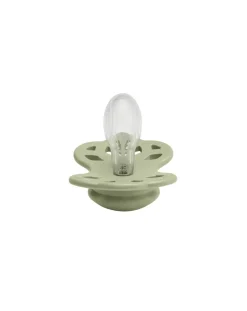 BIBS Succhietti-Set 2 Ciucci Tettarella Simmetrica In Silicone 6/18 Mesi - Colore Avorio/Salvia -