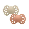 BIBS Succhietti-Set 2 Ciucci Tettarella Simmetrica In Silicone 6/18 Mesi - Colore Vaniglia/Pesca -