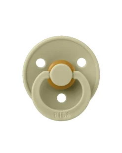 BIBS Succhietti-Set 2 Ciucci Tettarella Tonda In Gomma Naturale 6/18 Mesi - Colore Khaki E Dusty Blue -