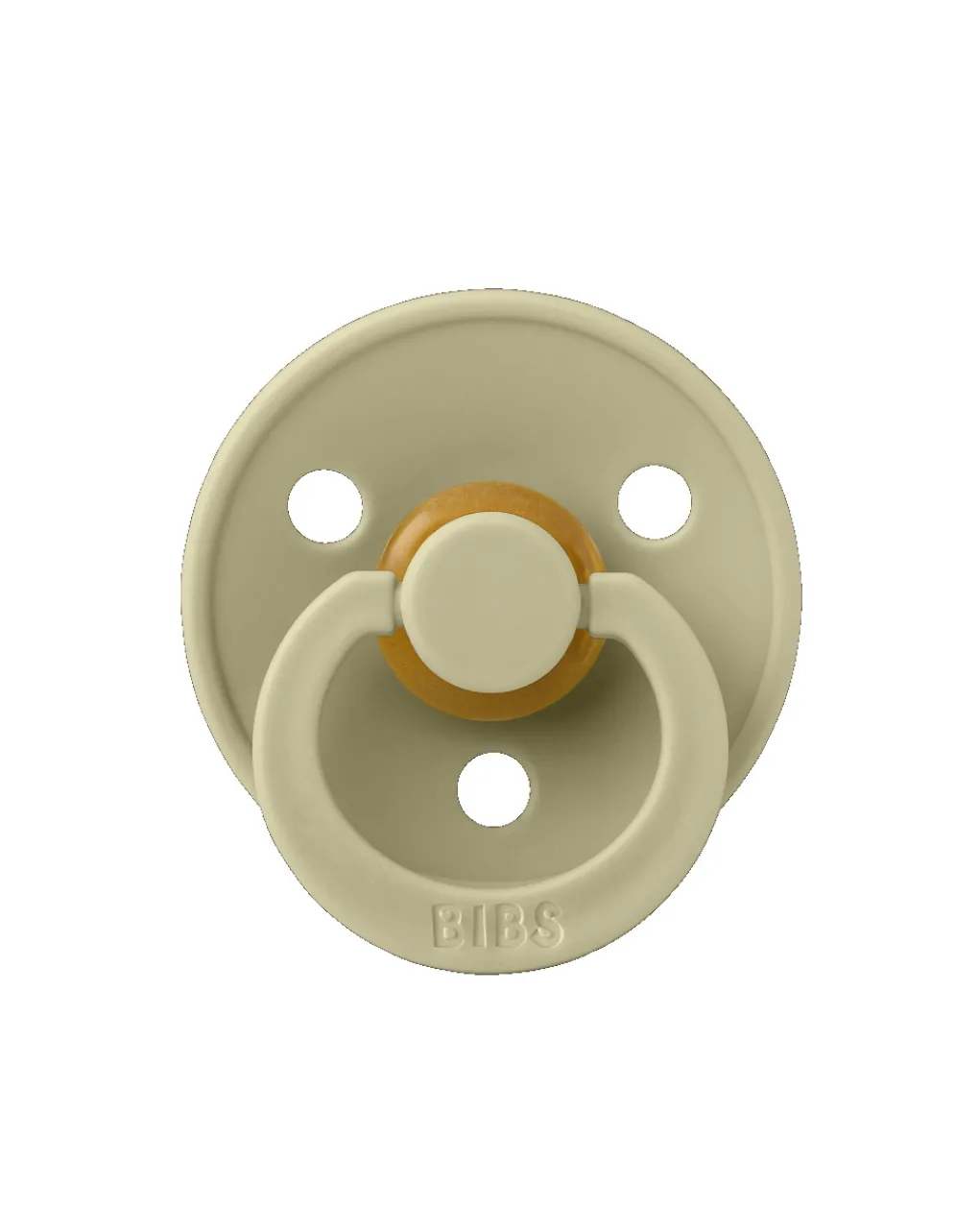 BIBS Succhietti-Set 2 Ciucci Tettarella Tonda In Gomma Naturale 6/18 Mesi - Colore Khaki E Dusty Blue -