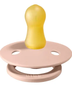BIBS Succhietti-Set 2 Ciucci Tettarella Tonda In Gomma Naturale 0/6 Mesi - Colore Woodchuck E Rosa Cipria -