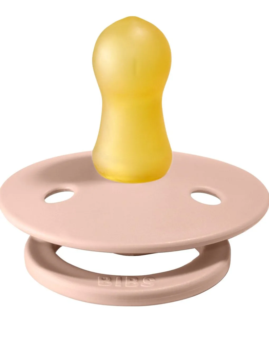 BIBS Succhietti-Set 2 Ciucci Tettarella Tonda In Gomma Naturale 0/6 Mesi - Colore Woodchuck E Rosa Cipria -