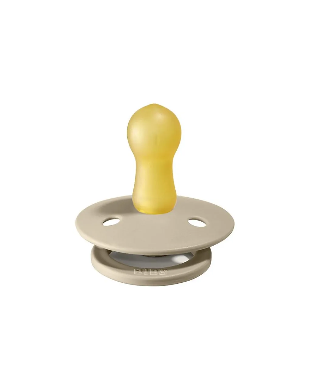 BIBS Succhietti-Set 2 Ciucci Tettarella Tonda In Gomma Naturale 0/6 Mesi - Colore Sunshine E Sabbia -