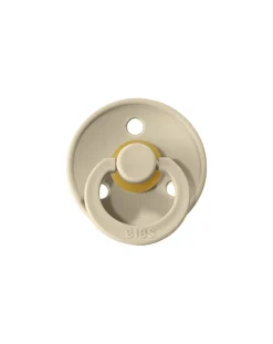 BIBS Succhietti-Set 2 Ciucci Tettarella Tonda In Gomma Naturale 0/6 Mesi - Colore Sunshine E Sabbia -