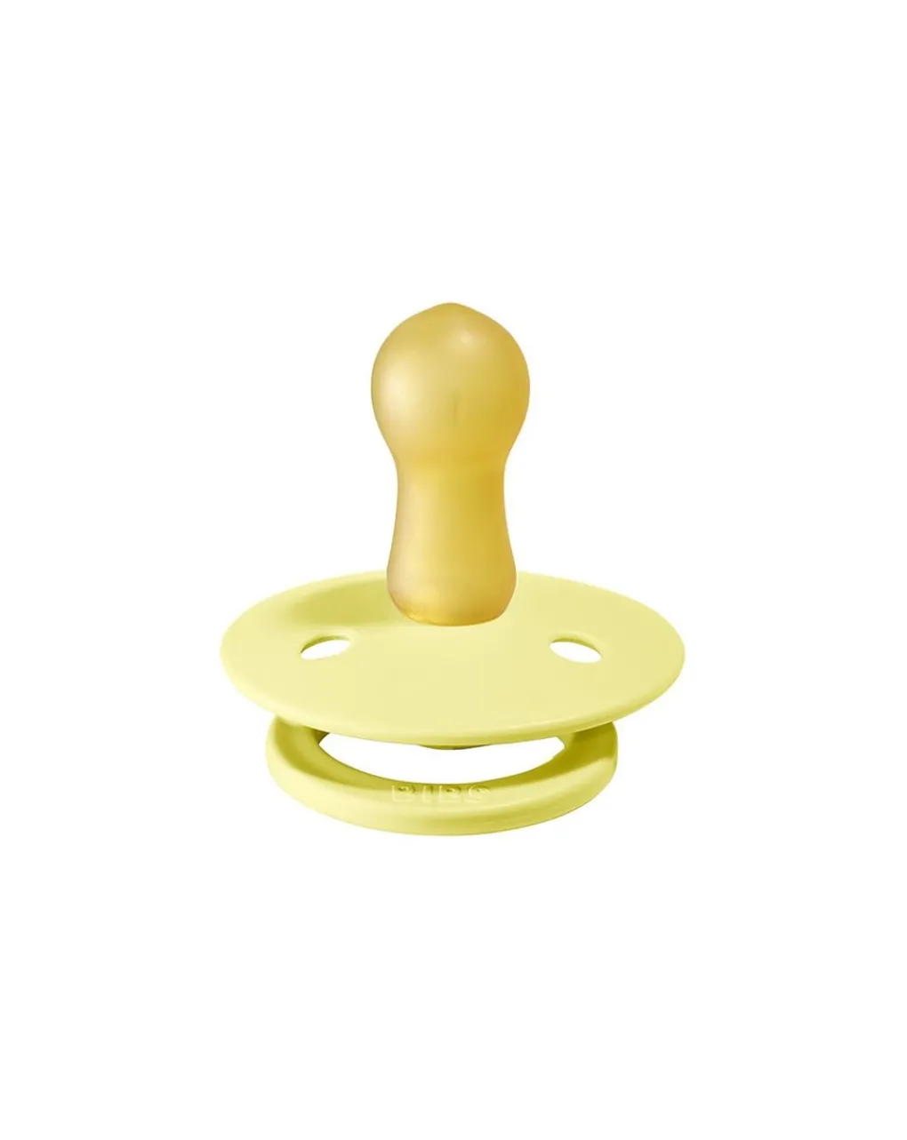 BIBS Succhietti-Set 2 Ciucci Tettarella Tonda In Gomma Naturale 0/6 Mesi - Colore Sunshine E Sabbia -