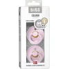 BIBS Succhietti-Set 2 Ciucci Tettarella Tonda In Gomma Naturale 6/18 Mesi - Colore Baby Pinke Baby Pink -