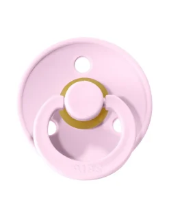BIBS Succhietti-Set 2 Ciucci Tettarella Tonda In Gomma Naturale 6/18 Mesi - Colore Baby Pinke Baby Pink -