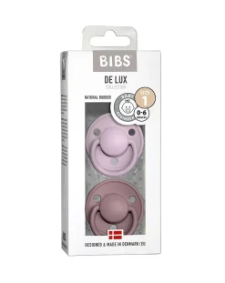 BIBS Succhietti-Set 2 Ciucci Tettarella Tonda In Gomma Naturale 6/18 Mesi - Colore Lilla Chiaro E Heather -