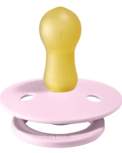 BIBS Succhietti-Set 2 Ciucci Tettarella Tonda In Gomma Naturale 0/6 Mesi - Colore Baby Pinke Baby Pink -