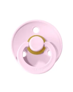 BIBS Succhietti-Set 2 Ciucci Tettarella Tonda In Gomma Naturale 0/6 Mesi - Colore Baby Pinke Baby Pink -