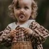 BIBS Succhietti-Set 2 Ciucci Tettarella Tonda In Gomma Naturale 6/18 Mesi - Colore Pink Plum E Sambuco -