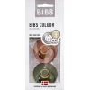 BIBS Succhietti-Set 2 Ciucci Tettarella Tonda In Gomma Naturale 6/18 Mesi - Colore Woodchuck E Hunter Green -