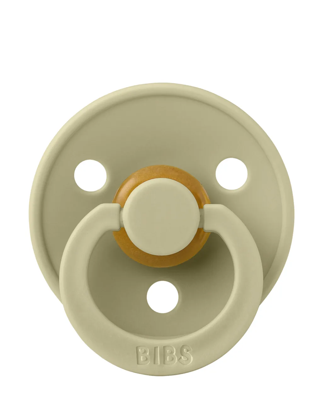 BIBS Succhietti-Set 2 Ciucci Tettarella Tonda In Gomma Naturale 0/6 Mesi - Colore Khaki E Dusty Blue -