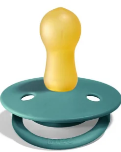 BIBS Succhietti-Set 2 Ciucci Tettarella Tonda In Gomma Naturale 0/6 Mesi - Colore Cloud E Steel Blue -