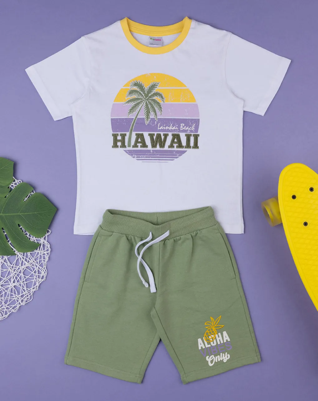 Prenatal Completi-Set 2 Pezzi Bambino T-Shirt + Shorts "Tropical”