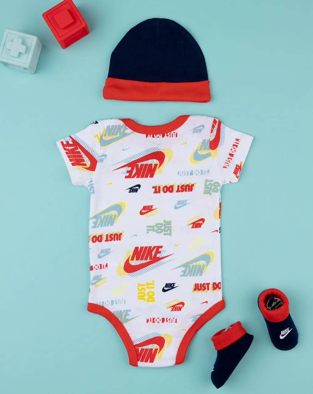Nike Accessori Neonato-Set 3 Pezzi Neonato Cappellino + Body + Scarpine