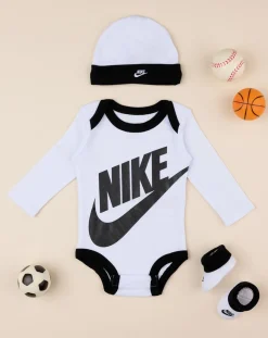 Nike Abiti Completi E Tutine-Set 3 Pezzi Cappellino + Body + Scarpe Bianco E Nero