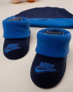 Nike Abiti Completi E Tutine-Set 3 Pezzi Neonato Cappellino + Body + Scarpe Blu