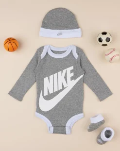 Nike Abiti Completi E Tutine-Set 3 Pezzi Unisex Cappellino + Body + Scarpe Grigio