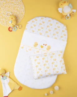 Prenatal Lenzuola E Trapunte-Set 3 Pezzi "Paperelle” Oeko-Tex