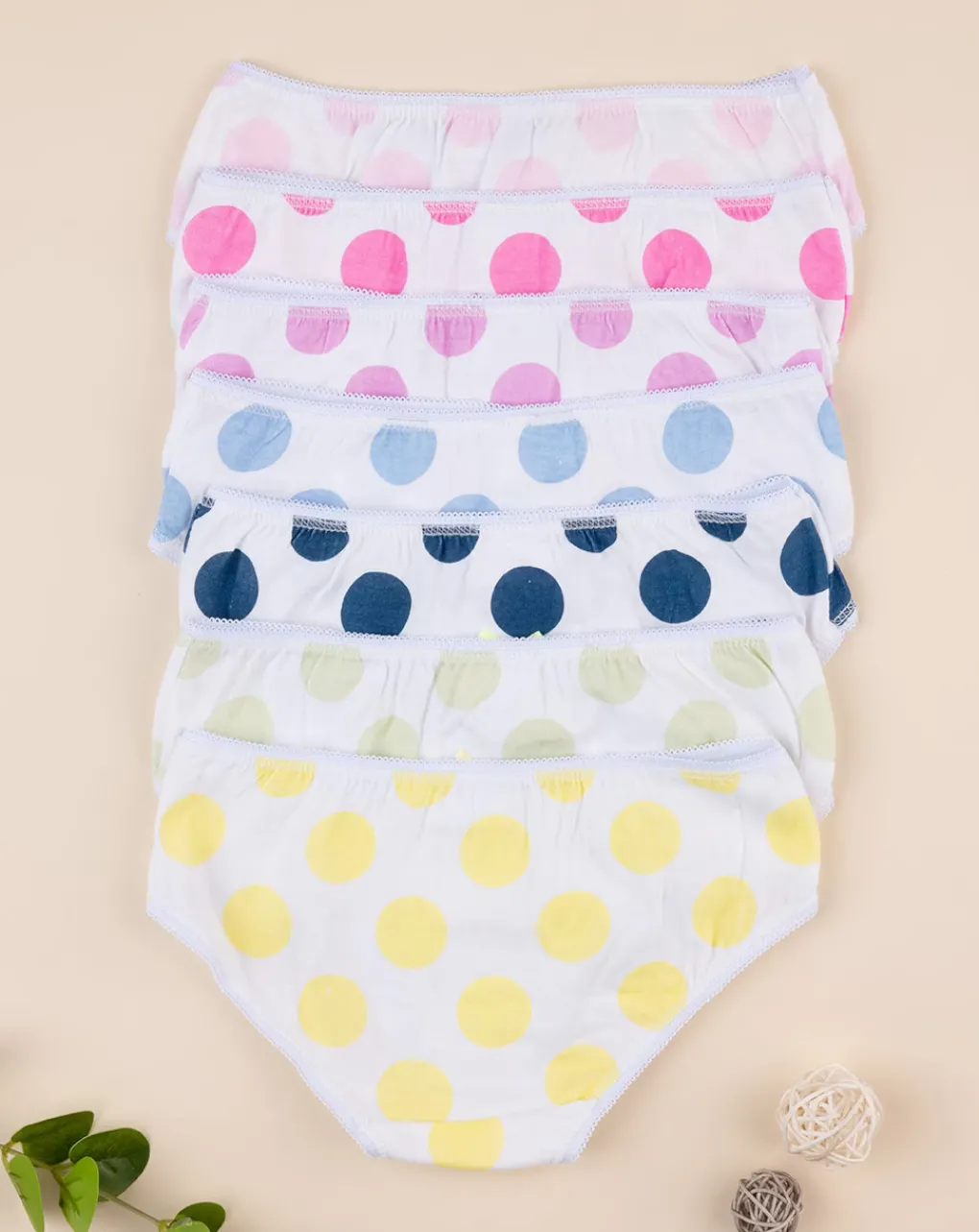 Prenatal Intimo E Calze-Set 7 Slip Bambina Pois