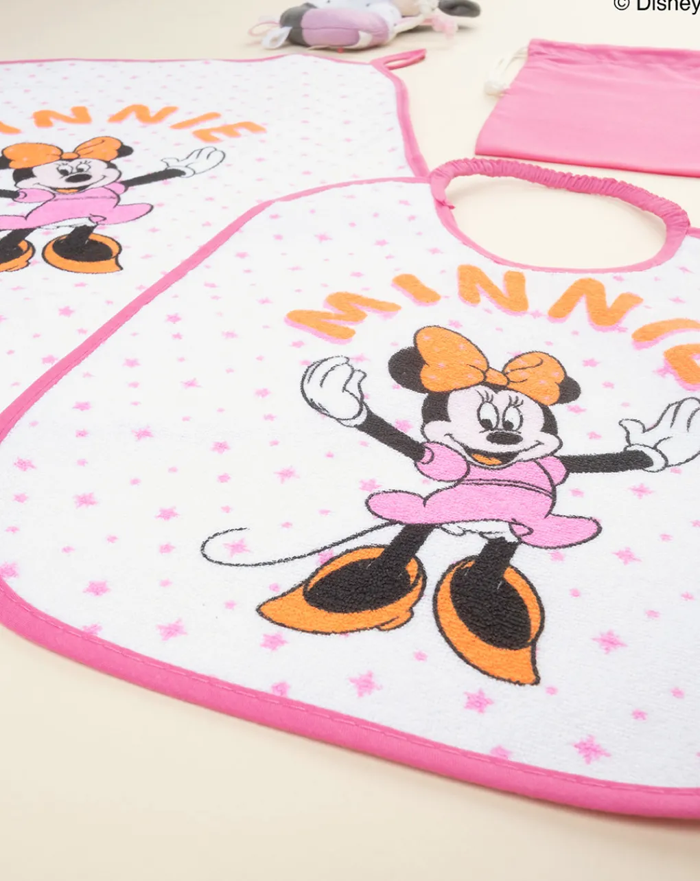 Prenatal Bavaglini-Set Asilo Bimba "Minnie” Rosa/Giallo