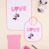 Prenatal Bavaglini-Set Asilo Bimba "Minnie” Rosa