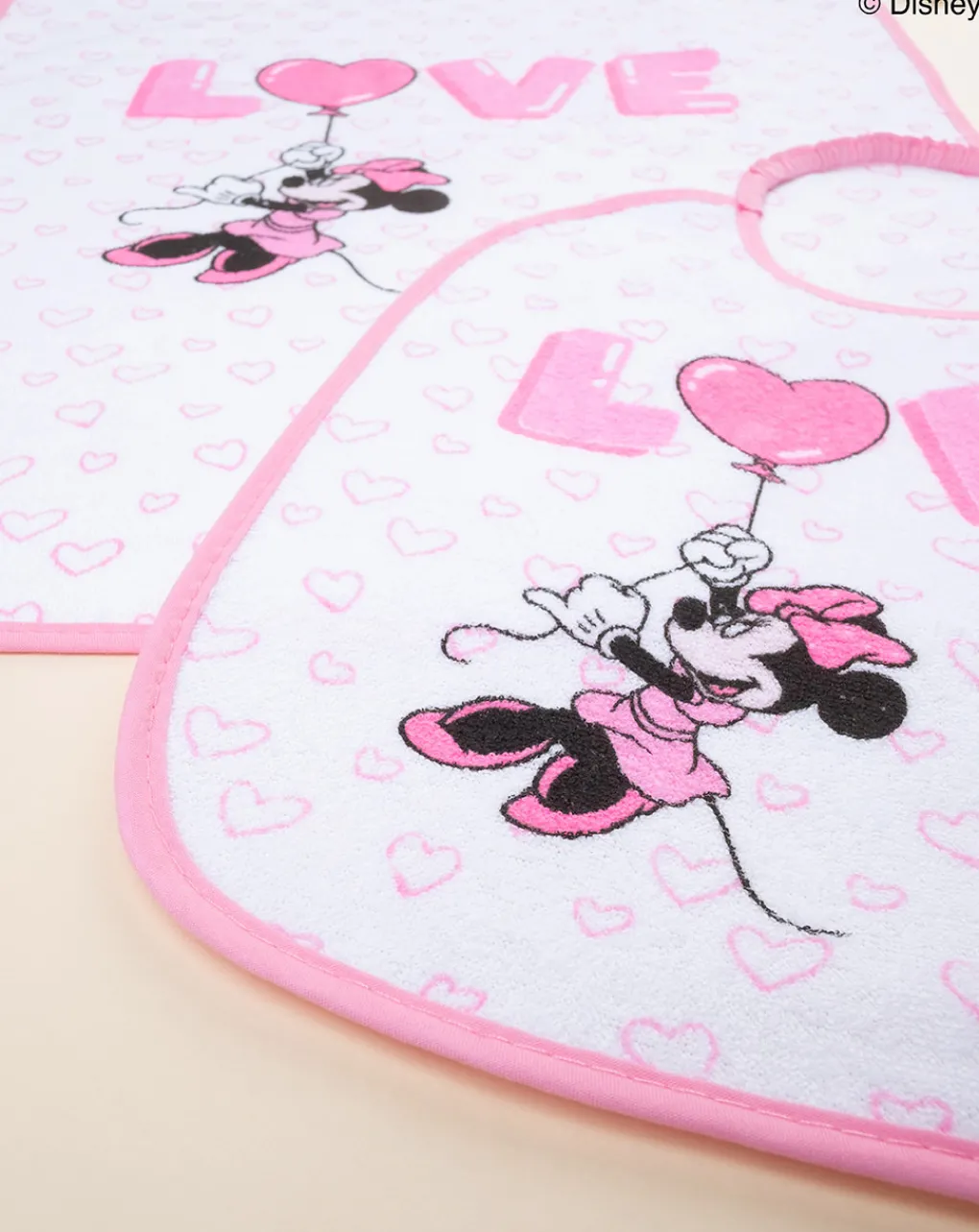 Prenatal Bavaglini-Set Asilo Bimba "Minnie” Rosa