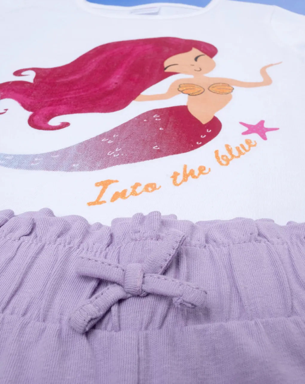 Prenatal Vestiti E Completi-Set Bambina T-Shirt + Shorts "Sirenetta”