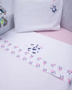 Prenatal Lenzuola E Trapunte-Set Culla Girl "Panda”