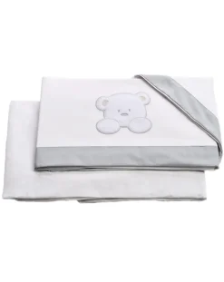 italbaby Complementi D'Arredo-Set Letto Teddy 3 Pezzi Lenzuolo-Lenzuolo Con Angoli-Federa
