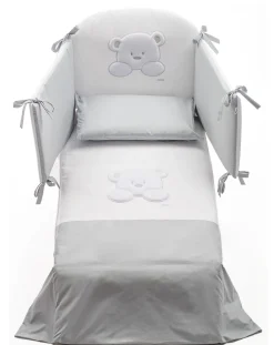 italbaby Complementi D'Arredo-Set Letto Teddy 4 Pezzi Paracolpi-Piumino-Copripiumino-Federa