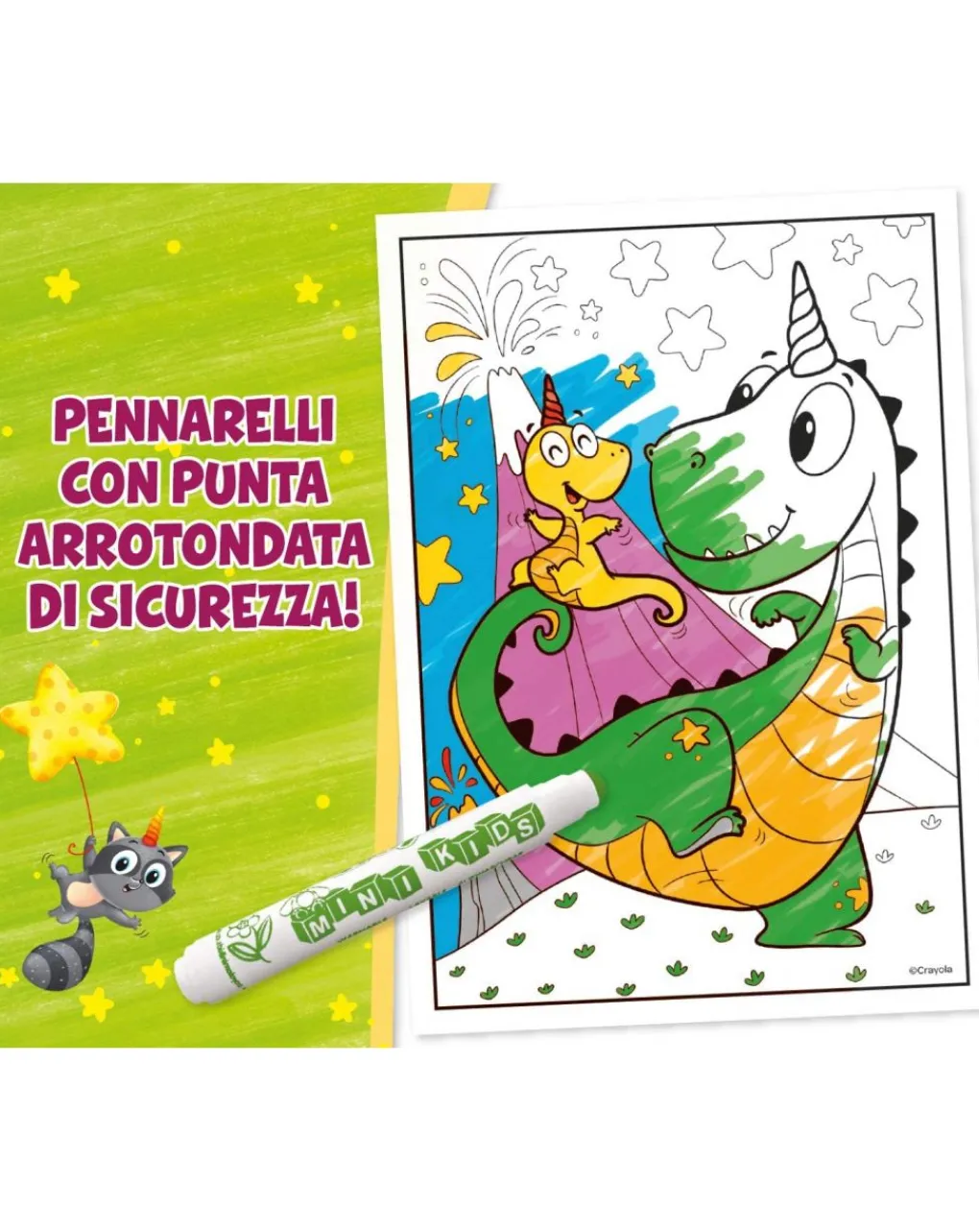 Crayola Giochi Creativi-Set Maxi Pagine Da Colorare Uni-Creatures E Pennarelli Lavabili - Mini Kids