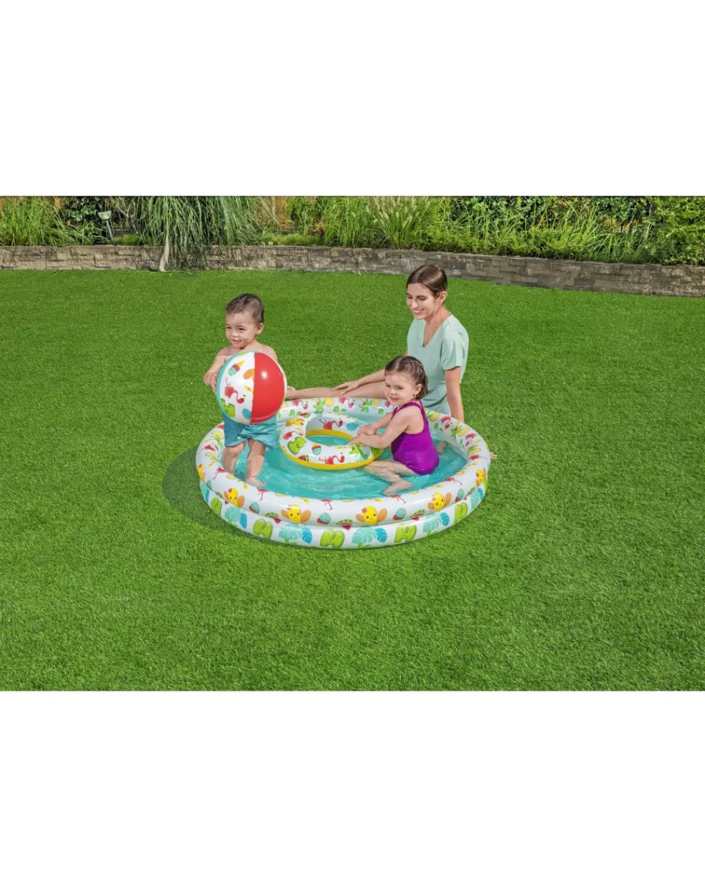 Bestway Piscine Braccioli E Salvagenti-Set Piscina Barriera Corallina A 2 Anelli 122×20 Cm -