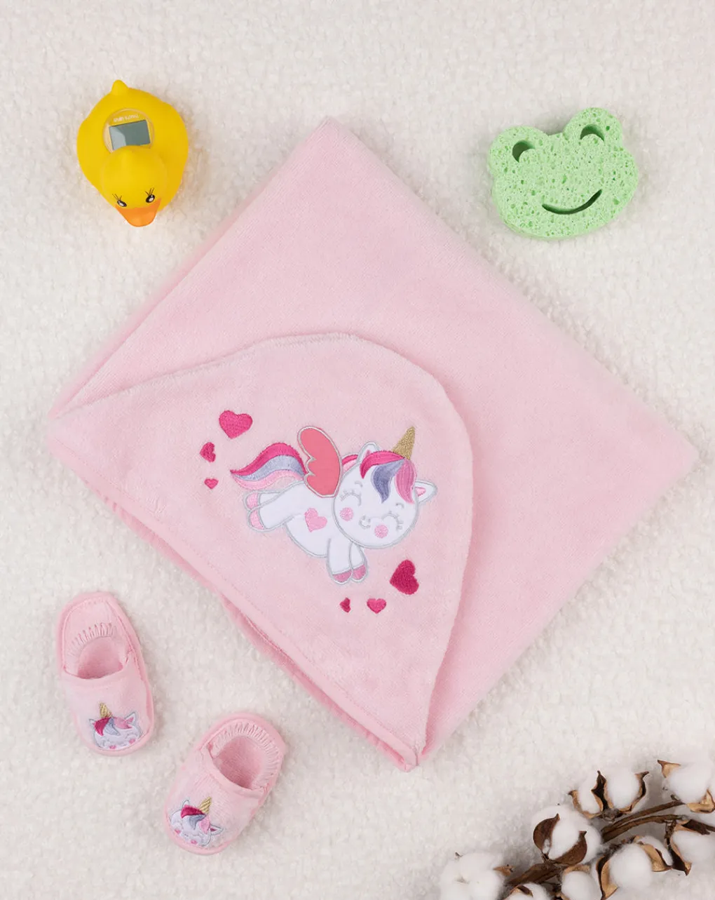 Prenatal Accappatoi Asciugamani E Costumi-Set Quadrato Spugna Girl "Unicorno”