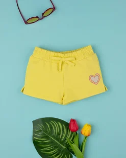 Prenatal Jeans Pantaloni E Salopette-Short Bimba French Terry Giallo Cuori
