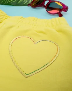 Prenatal Jeans Pantaloni E Salopette-Short Bimba French Terry Giallo Cuori