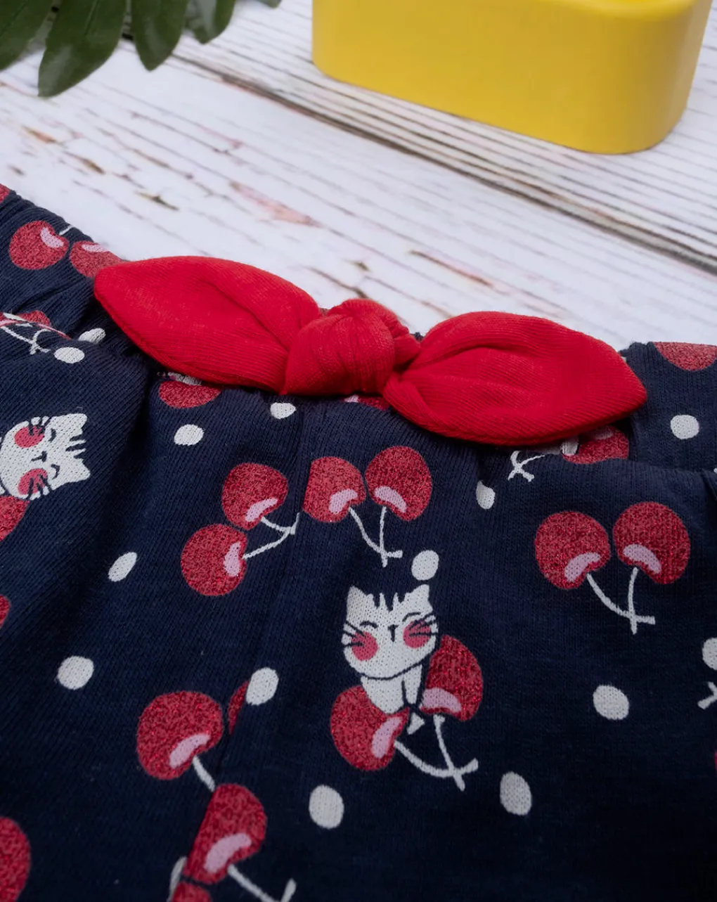 Prenatal Jeans Pantaloni E Salopette-Short Jersey Bimba Blu/Rosso