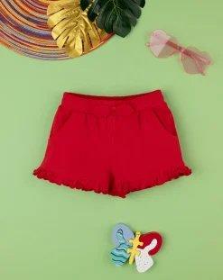 Prenatal Jeans Pantaloni E Salopette-Short Jersey Bimba Rosso