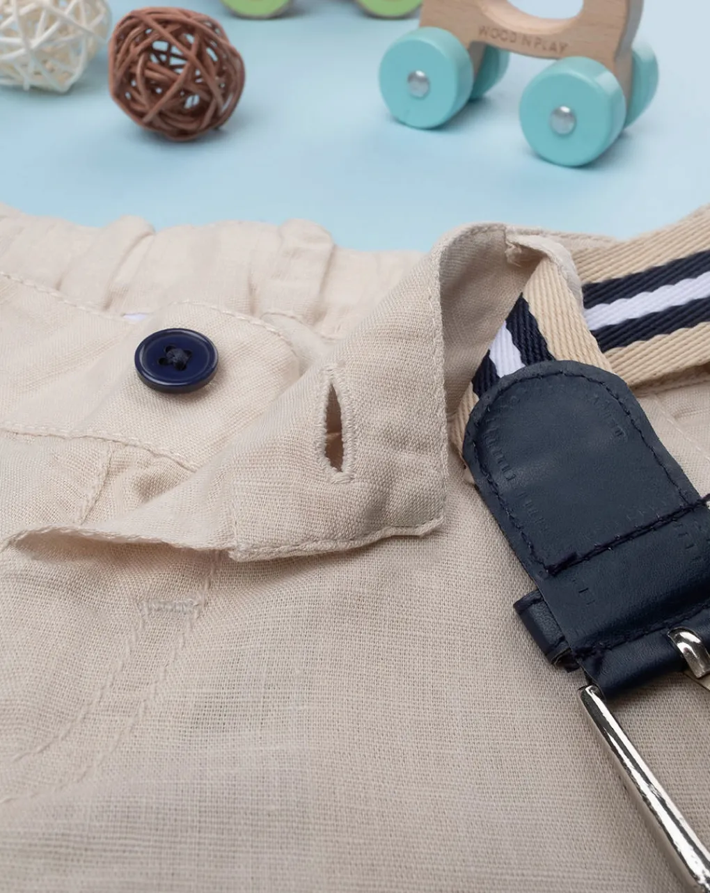 Prenatal Jeans Pantaloni E Salopette-Short Lino Bimbo Beige