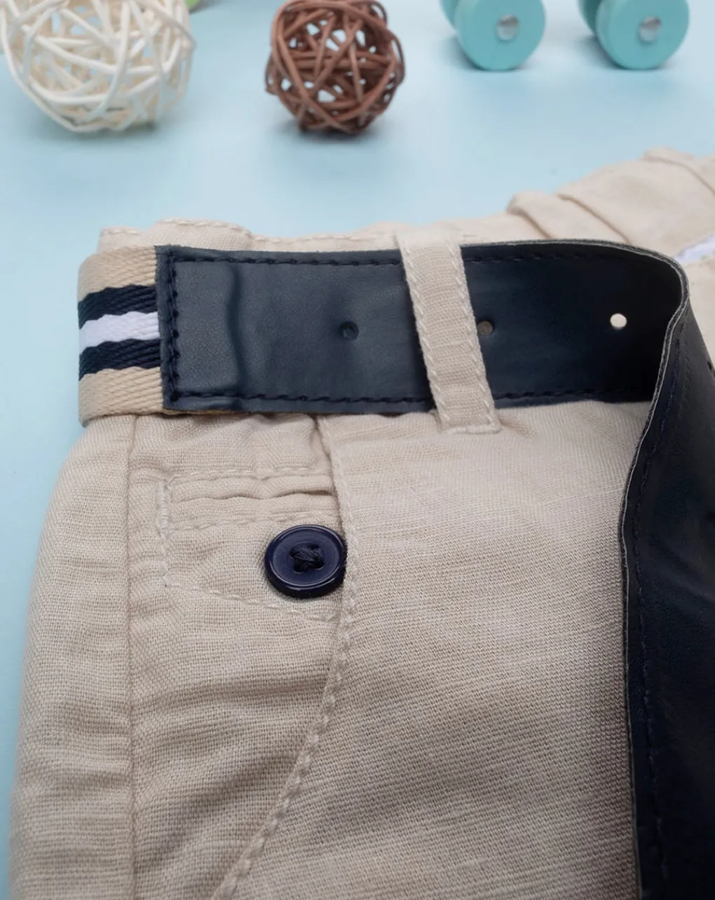 Prenatal Jeans Pantaloni E Salopette-Short Lino Bimbo Beige