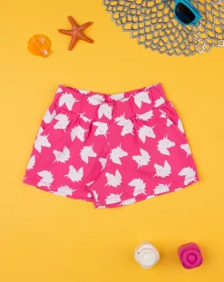 Prenatal Jeans Pantaloni E Salopette-Shorts Bambina Fucsia Maxi Allover