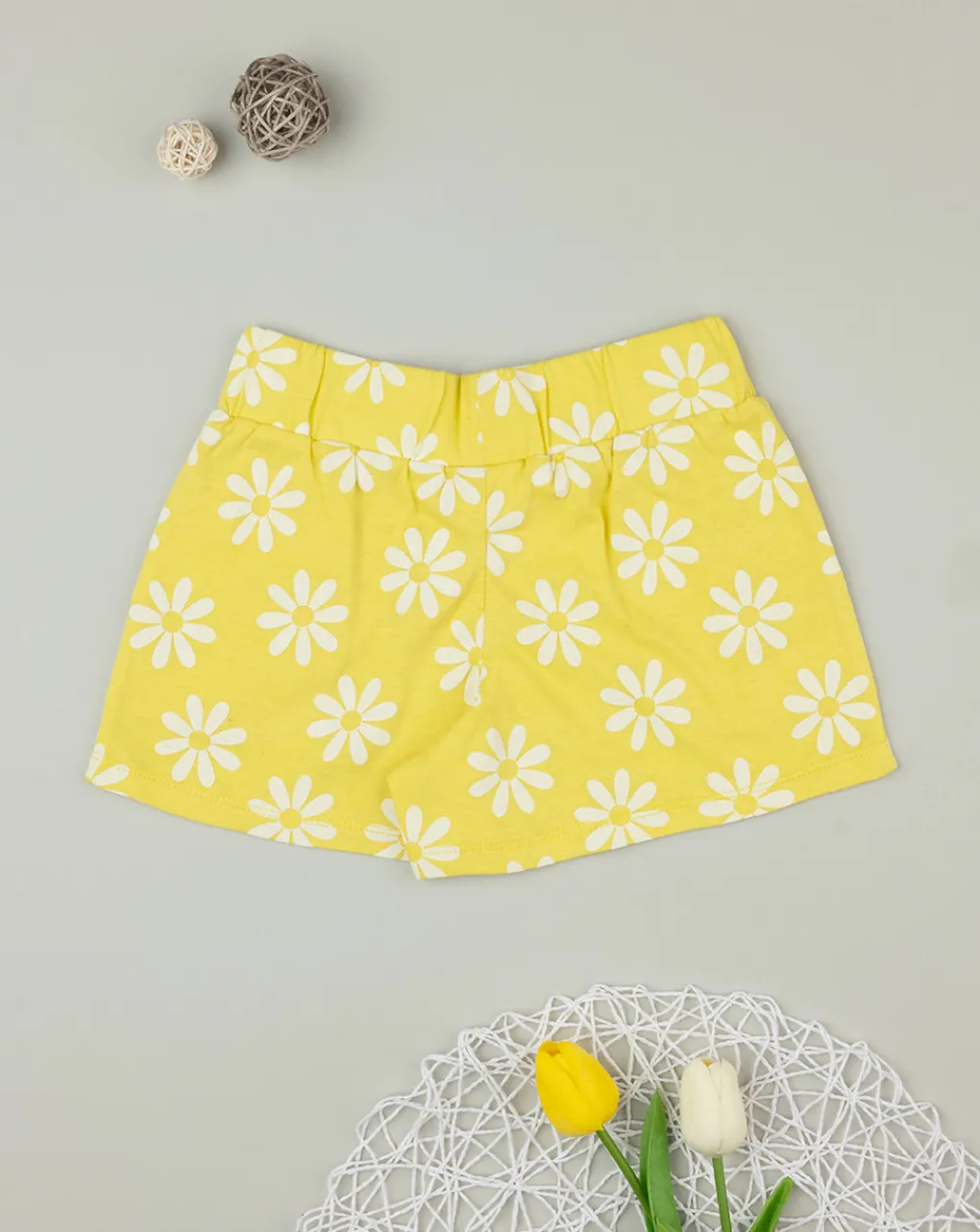Prenatal Jeans Pantaloni E Salopette-Shorts Bambina Giallo Allover Fiori