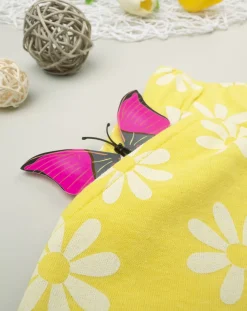 Prenatal Jeans Pantaloni E Salopette-Shorts Bambina Giallo Allover Fiori