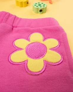 Prenatal Jeans Pantaloni E Salopette-Shorts Bimba Fucsia Patch Fiori