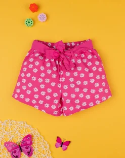 Prenatal Jeans Pantaloni E Salopette-Shorts Bimba Rosa "Margherite”