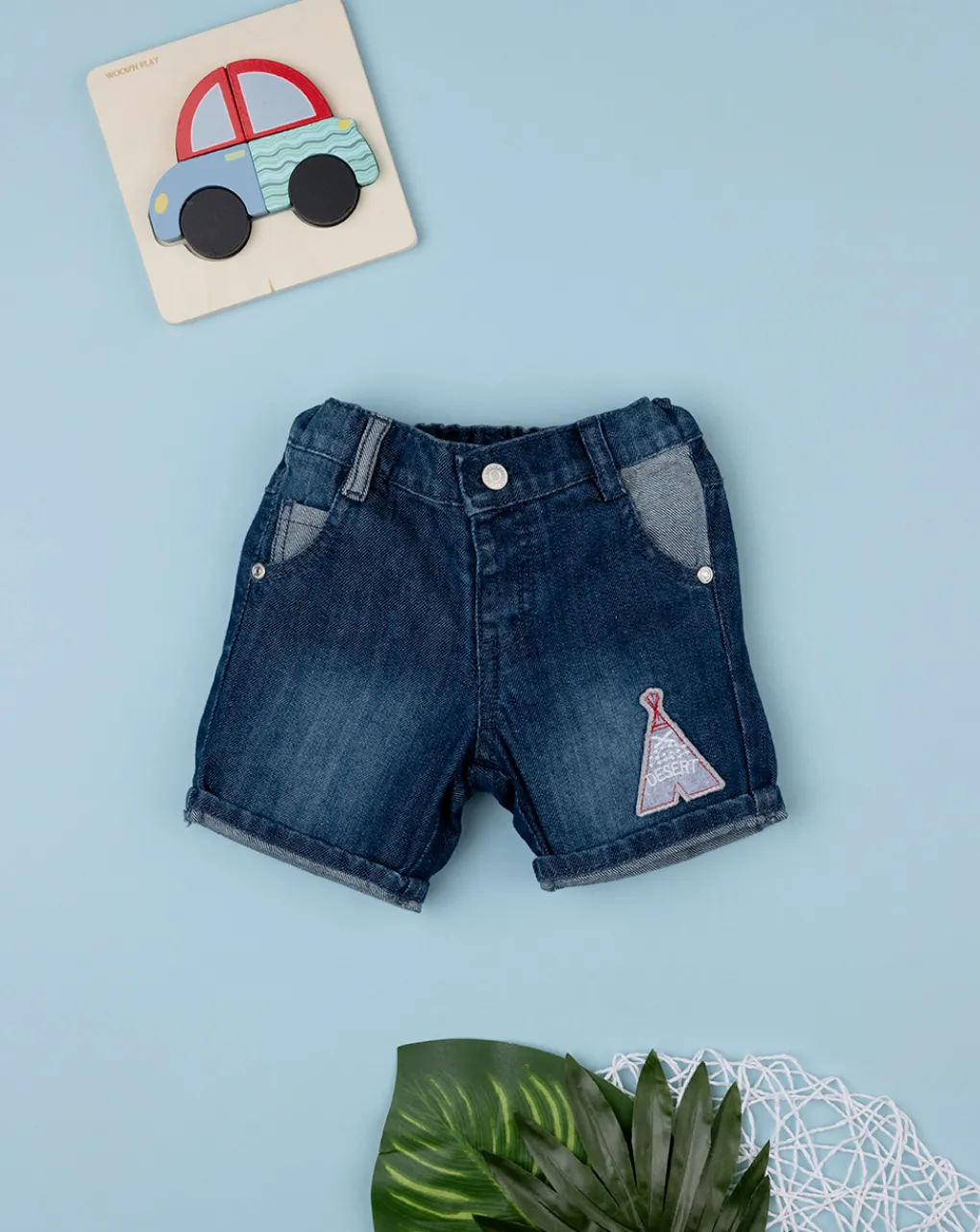Prenatal Jeans Pantaloni E Salopette-Shorts Denim Bimbo Con Patch