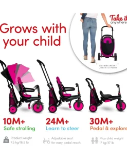 SmarTrike Tricicli Biciclette Monopattini E Accessori-Str3 Folding 6 In 1 Rosa